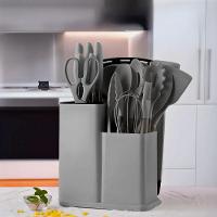 Kit Utensílios De Cozinha Jogo Completo 19 Peças - Cinza - 6