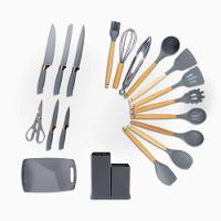 Kit Utensílios De Cozinha Jogo Completo 19 Peças - Cinza - 8