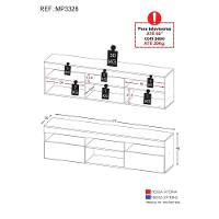 Rack Tv 65'' Suspenso com 2 Portas Paris Multimóveis Branco - 7