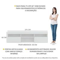 Rack Tv 65'' Com 2 Portas Paris Multimóveis Branco