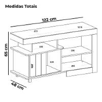 Rack Bancada Para Tv 50 Pol 1p 122 Cm Cinamomo Off White Arly Cinamomo Off White - 3