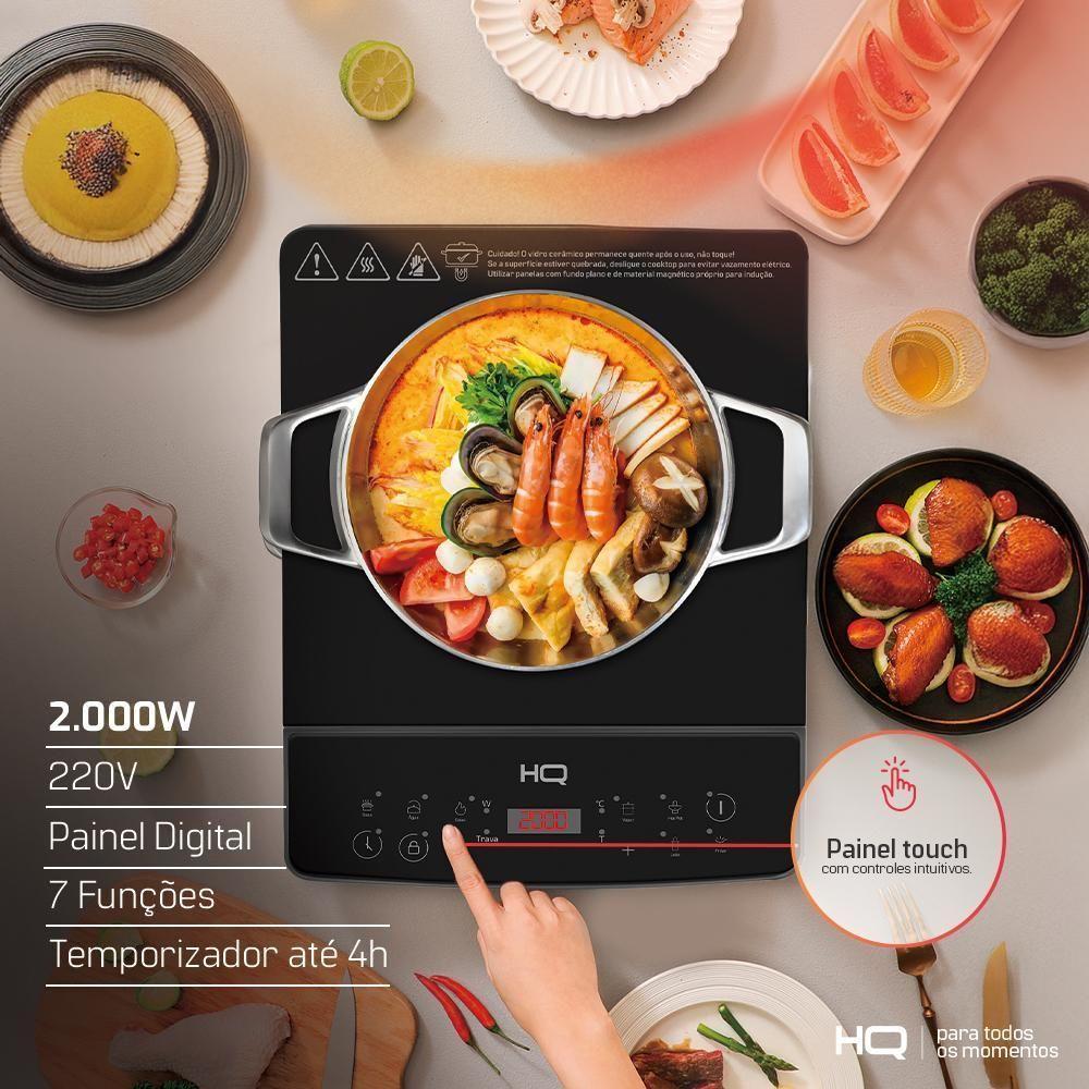 Cooktop de Indução HQ 1 Boca Portátil 2000W Preto HQ-IDS2001 220V - 9