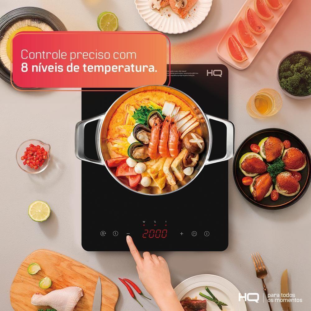 Cooktop de Indução HQ 1 Boca Portátil 2000W Preto HQ-IDS2001P 220V - 9