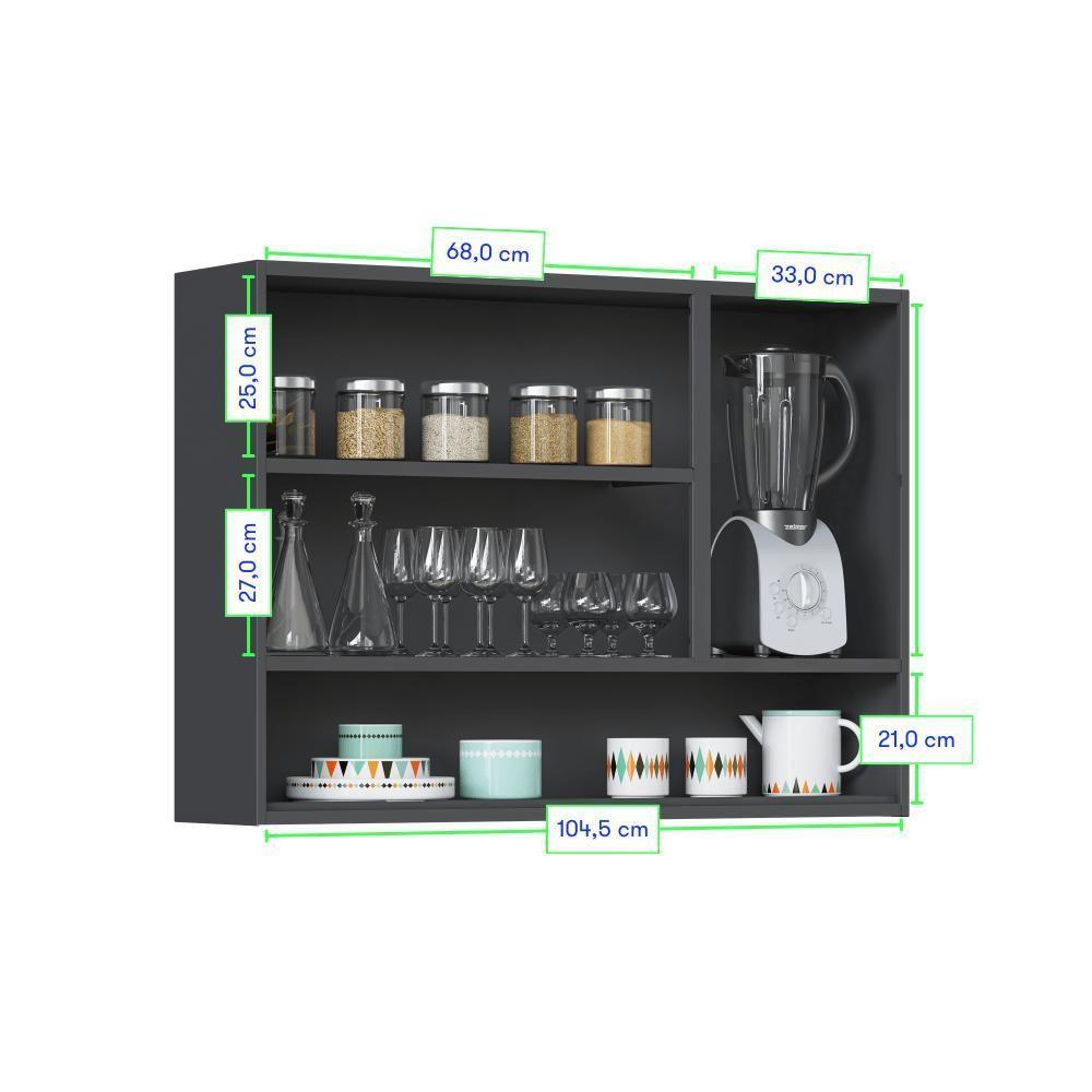 Armário De Cozinha Compacta 105cm Em Aço Grafite/off White Itatiaia Midi Pop Art I3 - 4