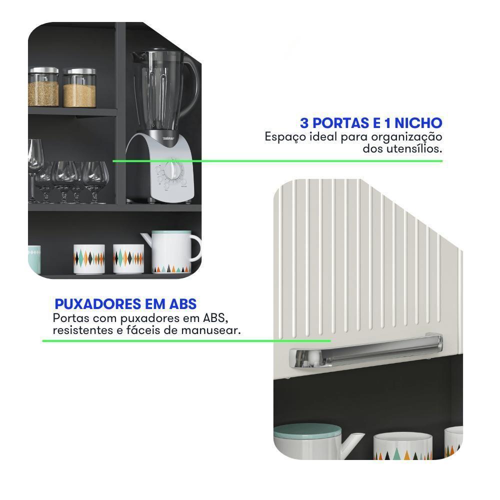 Armário De Cozinha Compacta 105cm Em Aço Grafite/off White Itatiaia Midi Pop Art I3 - 10