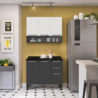 Armário De Cozinha Compacta 105cm Em Aço Grafite/off White Itatiaia Midi Pop Art I3 - 2