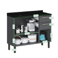 Armário De Cozinha Compacta 105cm Em Aço Grafite/off White Itatiaia Midi Pop Art I3 - 6