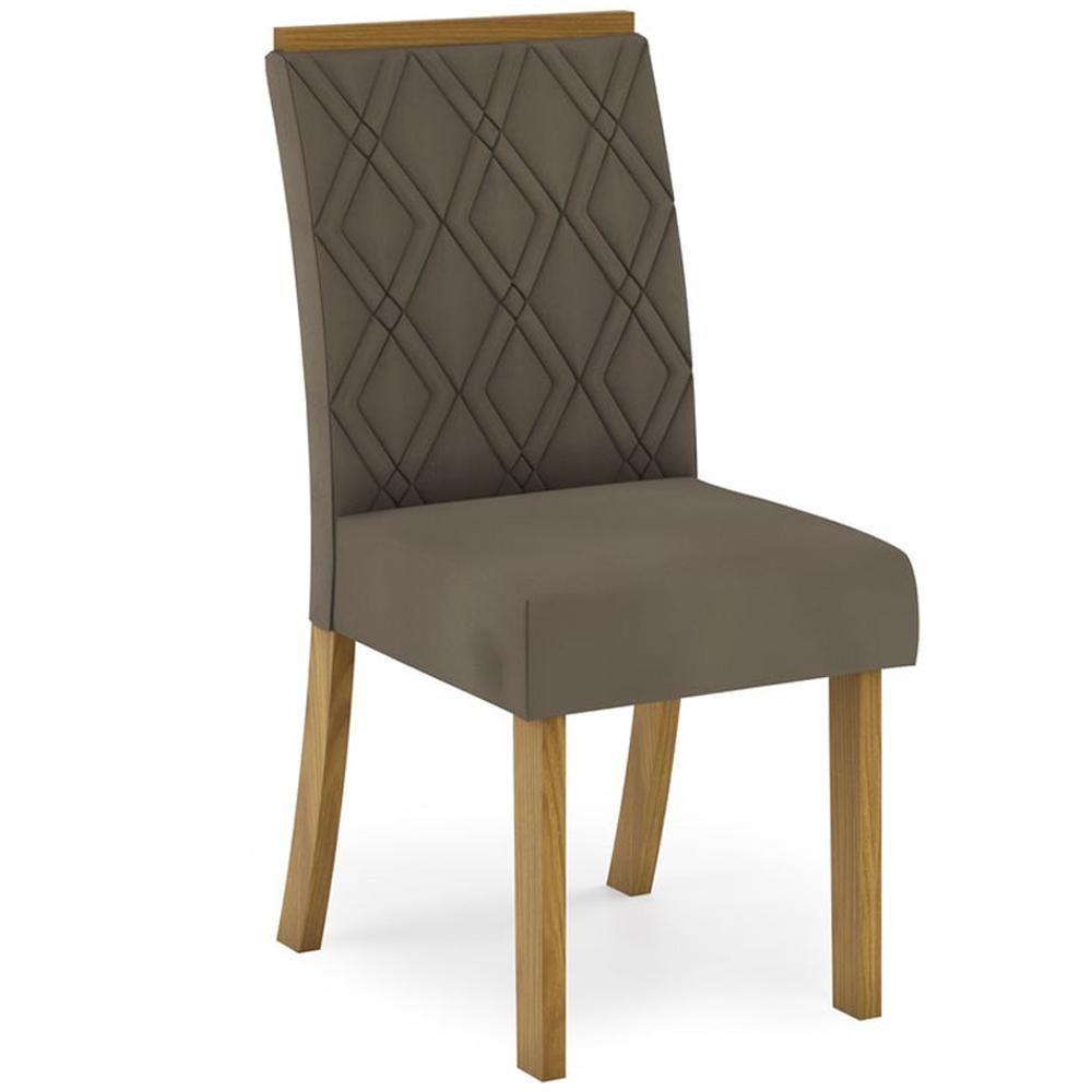 Kit 2 Cadeiras Estofadas Sala De Jantar Vita Suede Bege Henn Suede Bege - 5