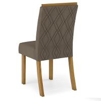 Kit 2 Cadeiras Estofadas Sala De Jantar Vita Suede Bege Henn Suede Bege - 6