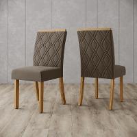 Kit 2 Cadeiras Estofadas Sala De Jantar Vita Suede Bege Henn Suede Bege - 7