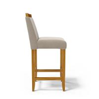 Kit Com 4 Banquetas Eloá Madeira Maciça Assento Estofado Para Bancada Veludo Bege 102 - 8