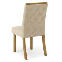 Kit 2 Cadeiras Estofadas Sala De Jantar Vita Suede Linho Henn Suede Linho - 6