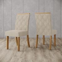 Kit 2 Cadeiras Estofadas Sala De Jantar Vita Suede Linho Henn Suede Linho - 7