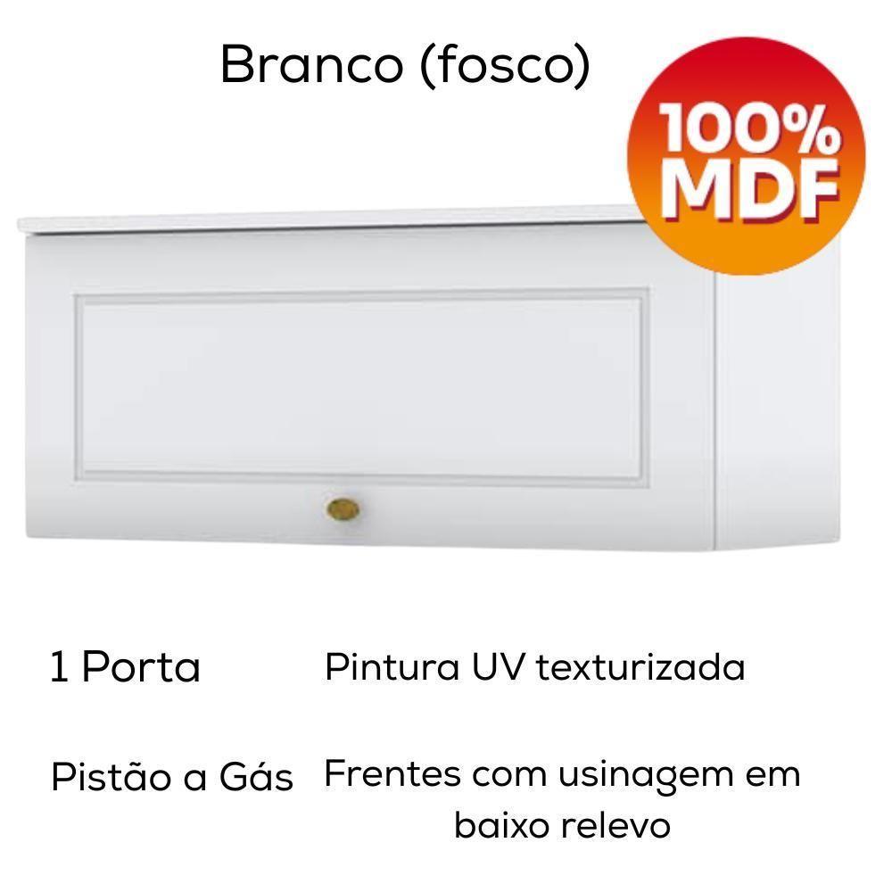 Cozinha Modulada 5 Pecas 280cm Ce379 Americana Branco Nature Henn Branco Nature - 5