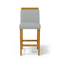 Kit Com 6 Banquetas Eloá Madeira Maciça Assento Estofado Para Bancada Linho Cinza 407 - 3