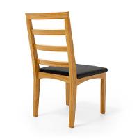 Kit Com 6 Cadeiras Cecília Madeira Maciça Assentos Estofados Para Mesa De Jantar Courino Preto 503 - 5