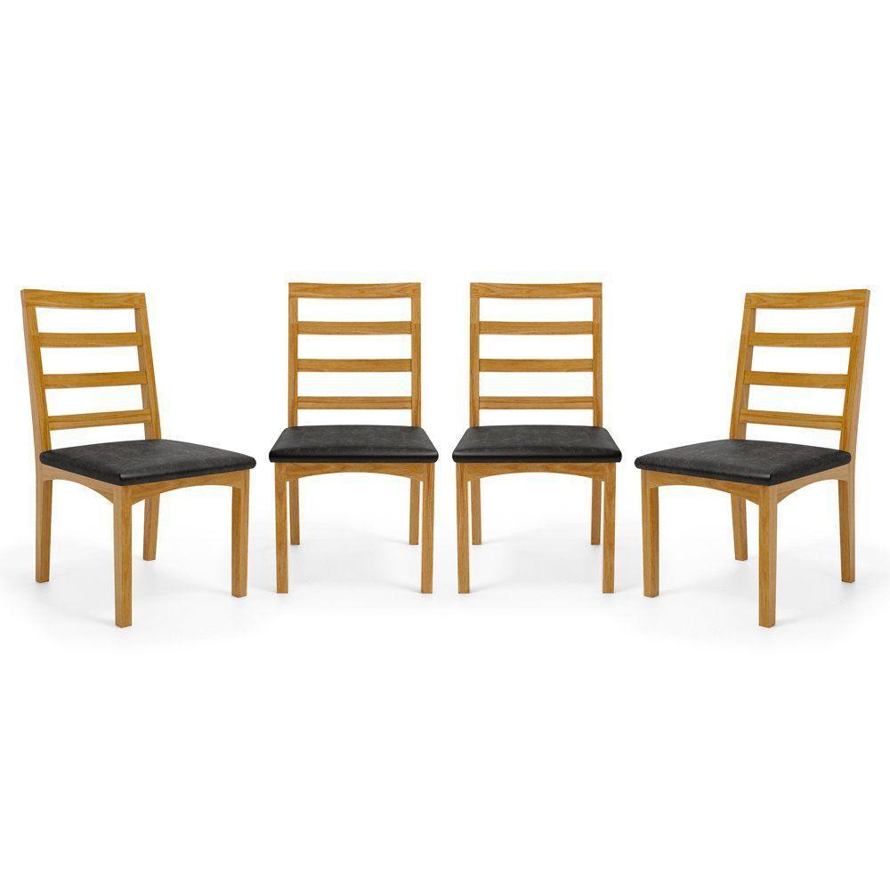 Kit Com 4 Cadeiras Cecília Madeira Maciça Assentos Estofados Para Mesa De Jantar Courino Preto 503 - 1