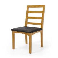 Kit Com 4 Cadeiras Cecília Madeira Maciça Assentos Estofados Para Mesa De Jantar Courino Preto 503 - 3