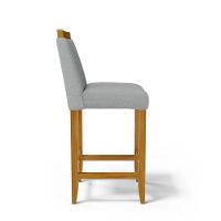 Kit Com 4 Banquetas Eloá Madeira Maciça Assento Estofado Para Bancada Linho Cinza 407 - 8