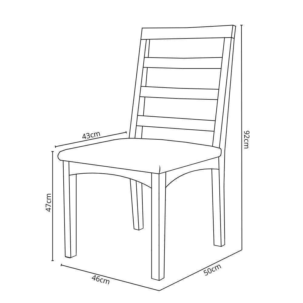 Kit Com 6 Cadeiras Cecília Madeira Maciça Assentos Estofados Para Mesa De Jantar Linho Cinza 407 - 2