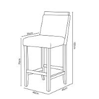 Kit Com 6 Banquetas Eloá Madeira Maciça Assento Estofado Para Bancada Courino Preto 503 - 2
