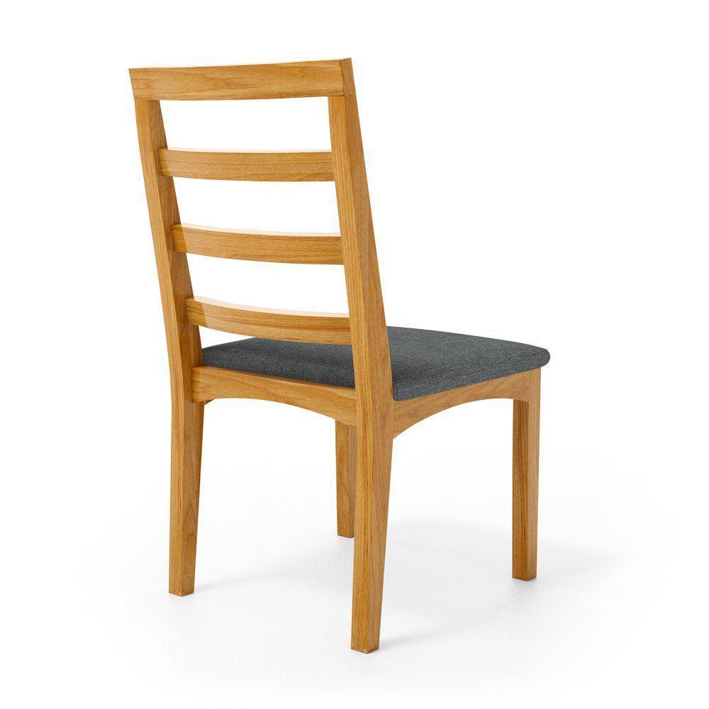 Kit Com 6 Cadeiras Cecília Madeira Maciça Assentos Estofados Para Mesa De Jantar Linho Chumbo 406 - 5