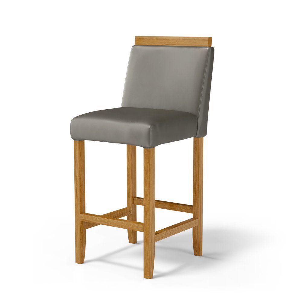 Kit Com 4 Banquetas Eloá Madeira Maciça Assento Estofado Para Bancada Veludo Chumbo 109 - 3