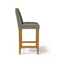 Kit Com 4 Banquetas Eloá Madeira Maciça Assento Estofado Para Bancada Veludo Chumbo 109 - 8