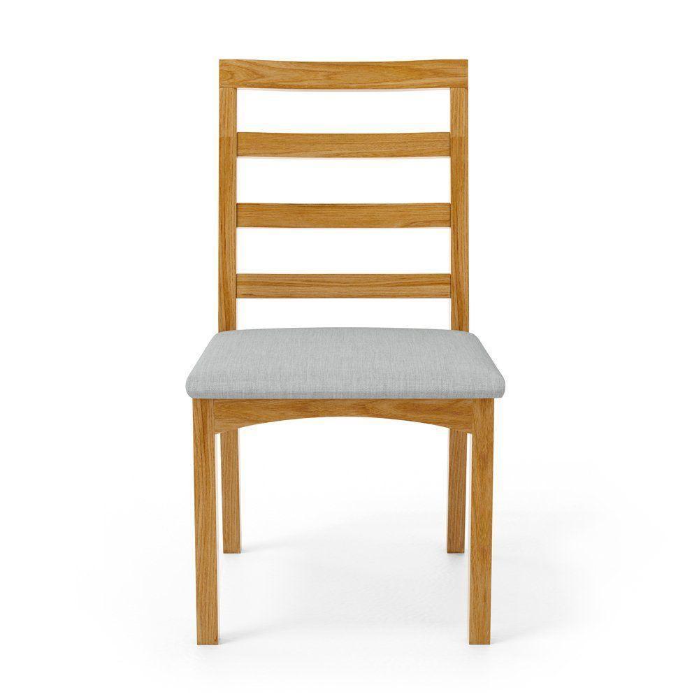 Cadeira Cecília Encosto E Pés De Madeira Maciça Assento Estofada Para Mesa De Jantar Linho Cinza 407 - 5