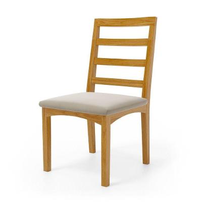 Cadeira Cecília Encosto E Pés De Madeira Maciça Assento Estofada Para Mesa De Jantar Veludo Bege 102