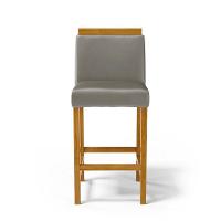 Kit Com 6 Banquetas Eloá Madeira Maciça Assento Estofado Para Bancada Veludo Chumbo 109