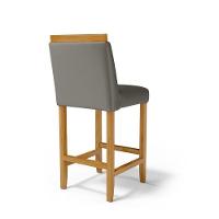 Kit Com 6 Banquetas Eloá Madeira Maciça Assento Estofado Para Bancada Veludo Chumbo 109 - 5