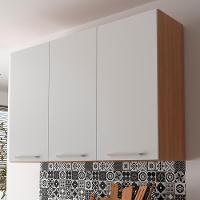 Armario Aereo 3 Portas 120 Cm Mdp Cz3109 Freijo Branco Tecno Mobili Freijo Branco - 2