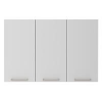 Armario Aereo 3 Portas 120 Cm Mdp Cz3109 Freijo Branco Tecno Mobili Freijo Branco - 5