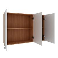 Armario Aereo 3 Portas 120 Cm Mdp Cz3109 Freijo Branco Tecno Mobili Freijo Branco - 6