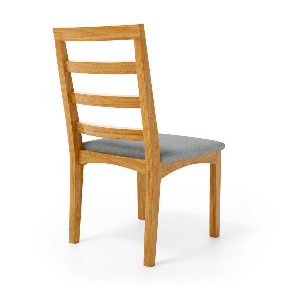 Kit Com 2 Cadeira Cecília Encosto E Pés De Madeira Maciça Assento Estofada Para Mesa De Jantar Linho Cinza 407 - 7