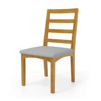 Kit Com 2 Cadeira Cecília Encosto E Pés De Madeira Maciça Assento Estofada Para Mesa De Jantar Linho Cinza 407 - 8