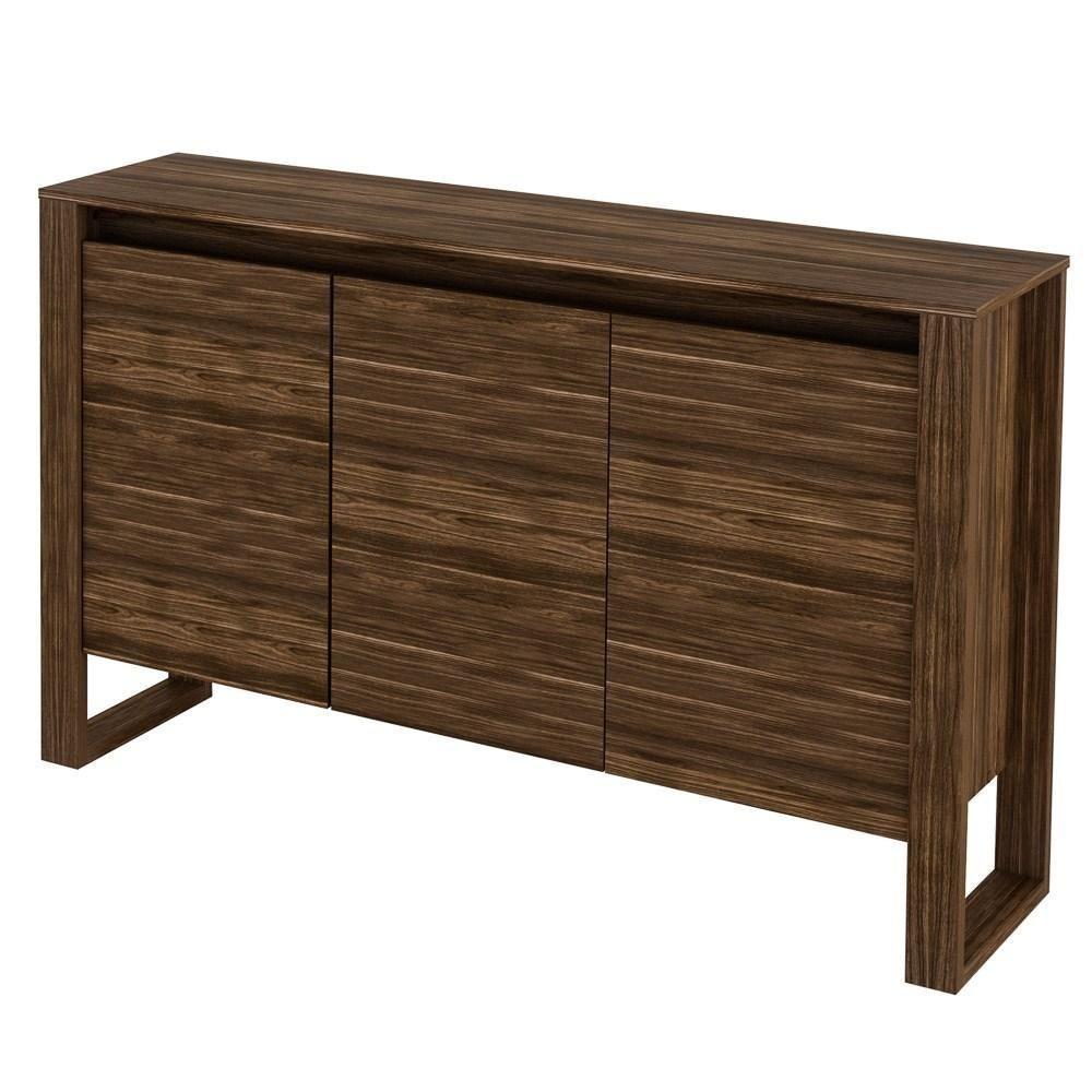 Balcão Para Escritório 3 Portas 1.3 Me4147 Nogal - Tecno Mobili - 1