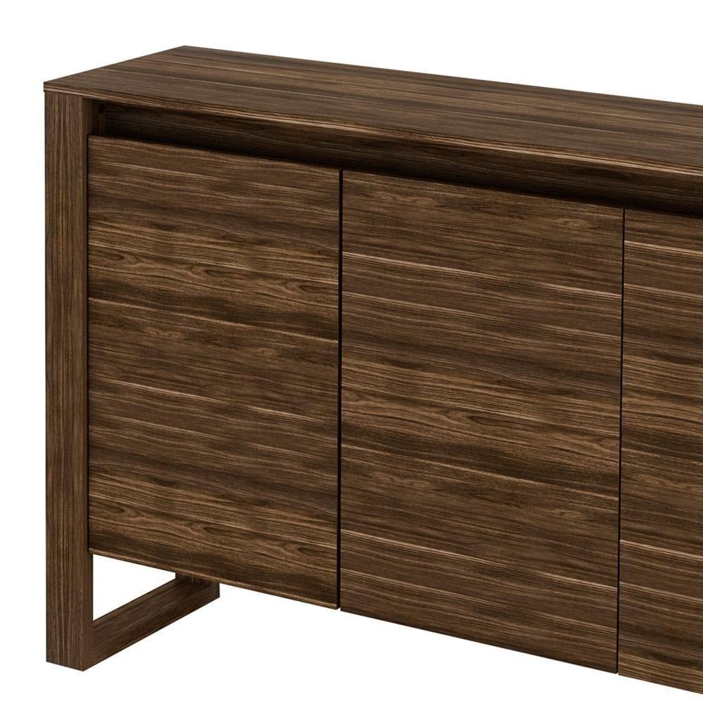 Balcão Para Escritório 3 Portas 1.3 Me4147 Nogal - Tecno Mobili - 4