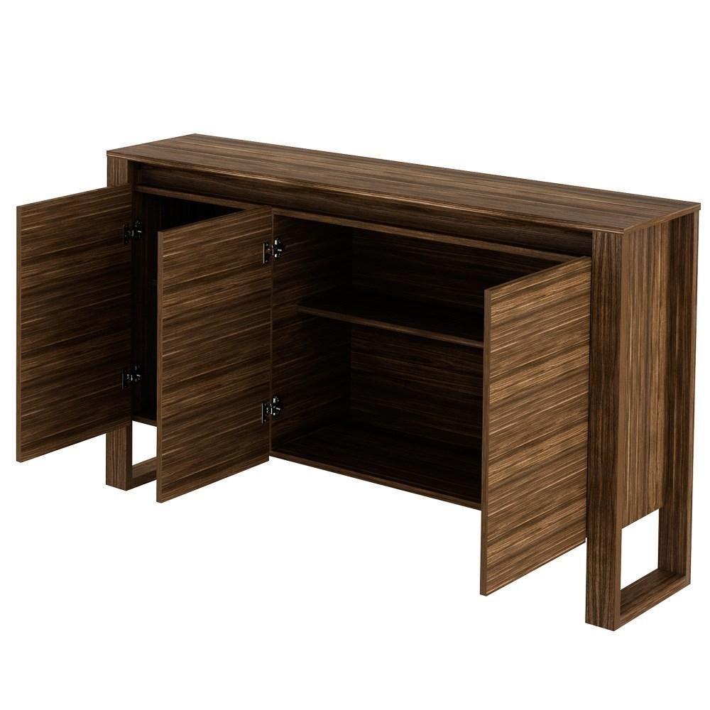 Balcão Para Escritório 3 Portas 1.3 Me4147 Nogal - Tecno Mobili - 5