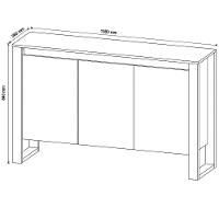 Balcão Para Escritório 3 Portas 1.3 Me4147 Nogal - Tecno Mobili - 2