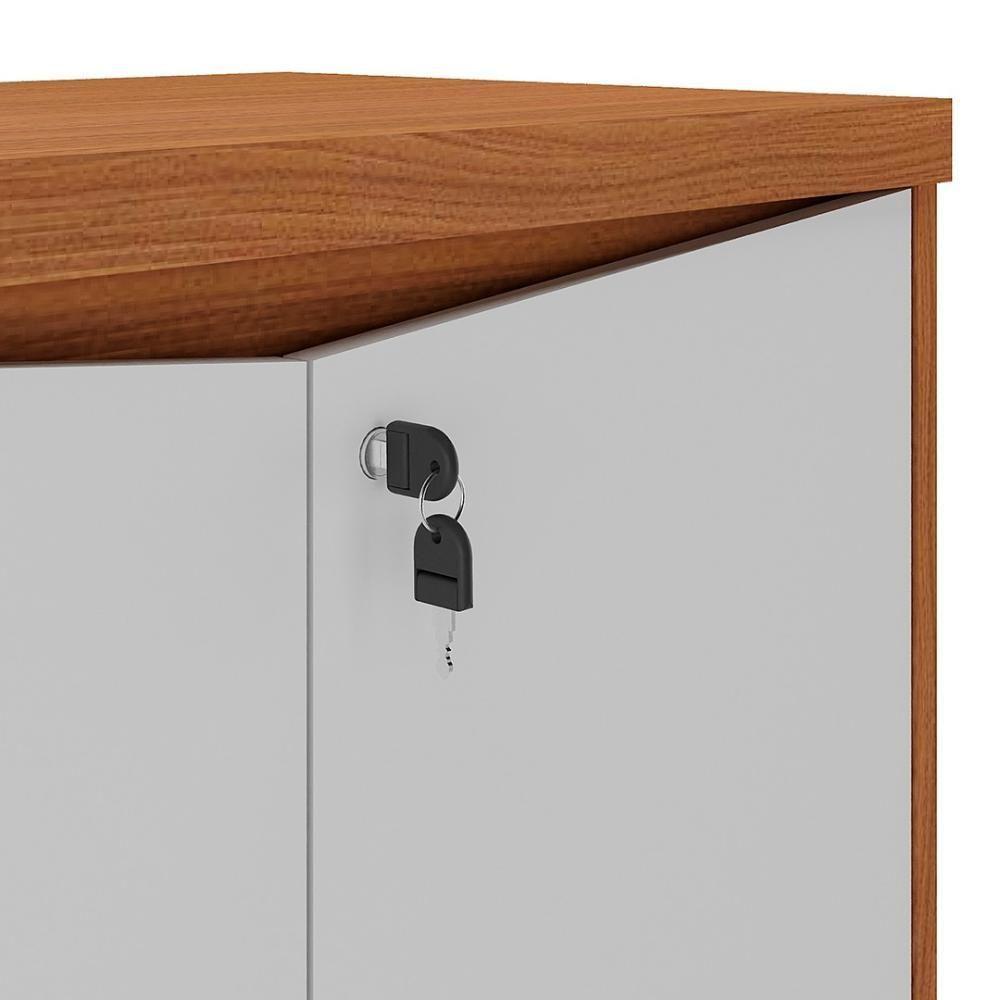 Balcão Para Escritório Com Chave 148cm Corp A06 Freijó-branco - Mpozenato - 6