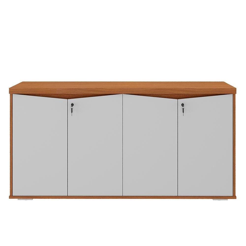 Balcão Para Escritório Com Chave 148cm Corp A06 Freijó-branco - Mpozenato - 7