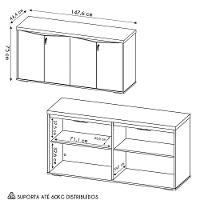Balcão Para Escritório Com Chave 148cm Corp A06 Freijó-branco - Mpozenato