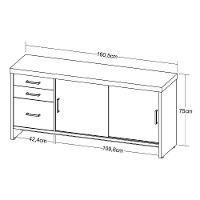 Balcão Para Escritório 160cm Tamburato A06 Marrom-preto - Mpozenato