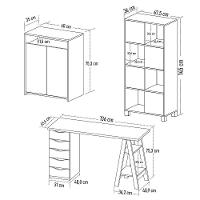 Conjunto Escritório Home Office 3 Peças Maly A06 Nogal-branco - Mpozenato - 6