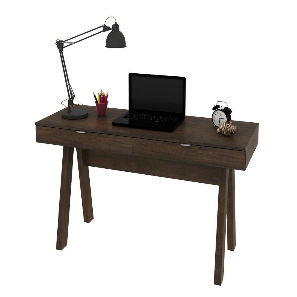Mesa Para Escritório 2 Gavetas Me4128 Rústico - Tecno Mobili - 1
