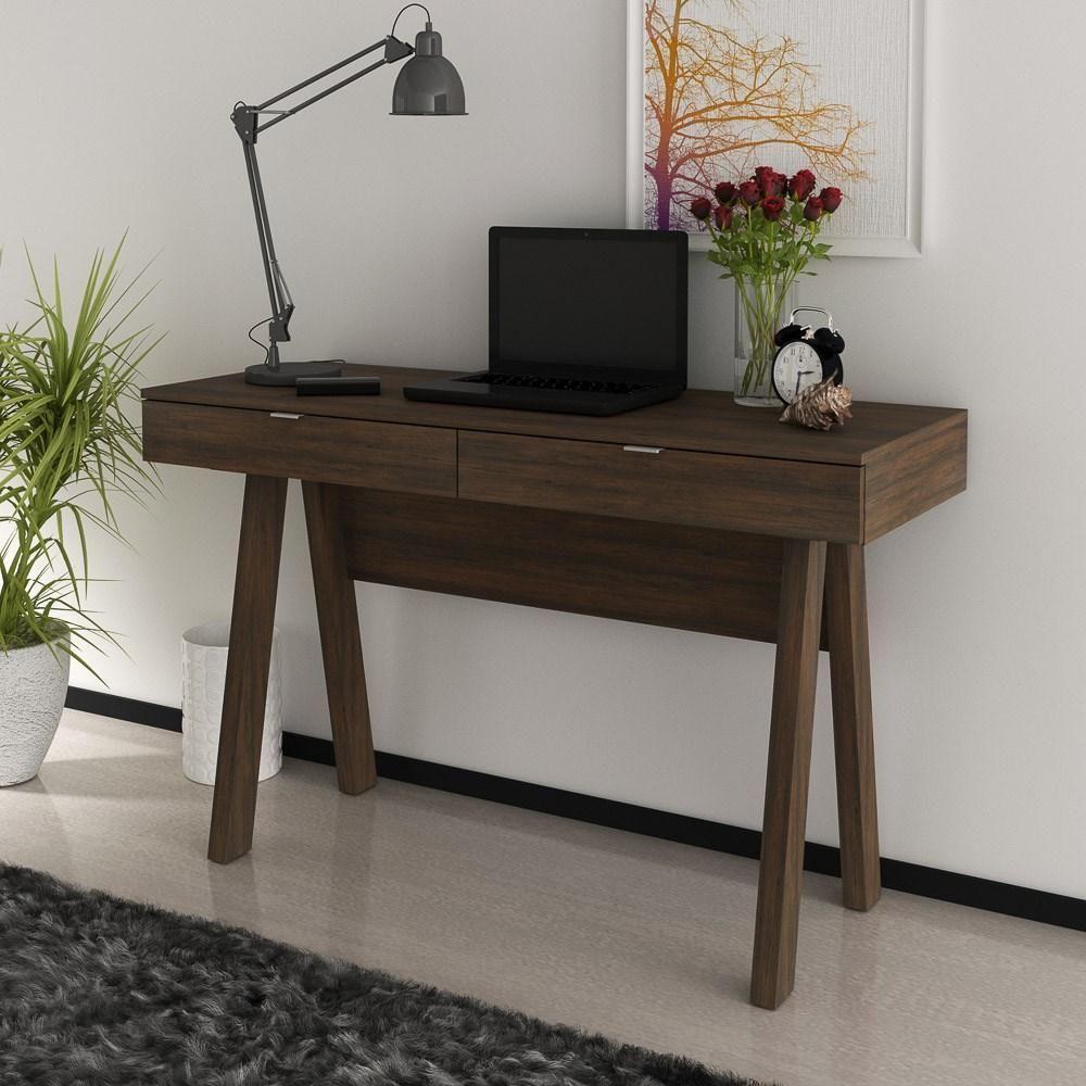 Mesa Para Escritório 2 Gavetas Me4128 Rústico - Tecno Mobili - 2