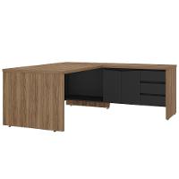 Mesa Para Escritório Em L 180x190cm Tamburato Corp A06 Nogal-preto - Mpozenato - 1