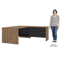 Mesa Para Escritório Em L 180x190cm Tamburato Corp A06 Nogal-preto - Mpozenato - 5